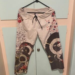 Lucky Brand Gray Graphic Drawstring Pants